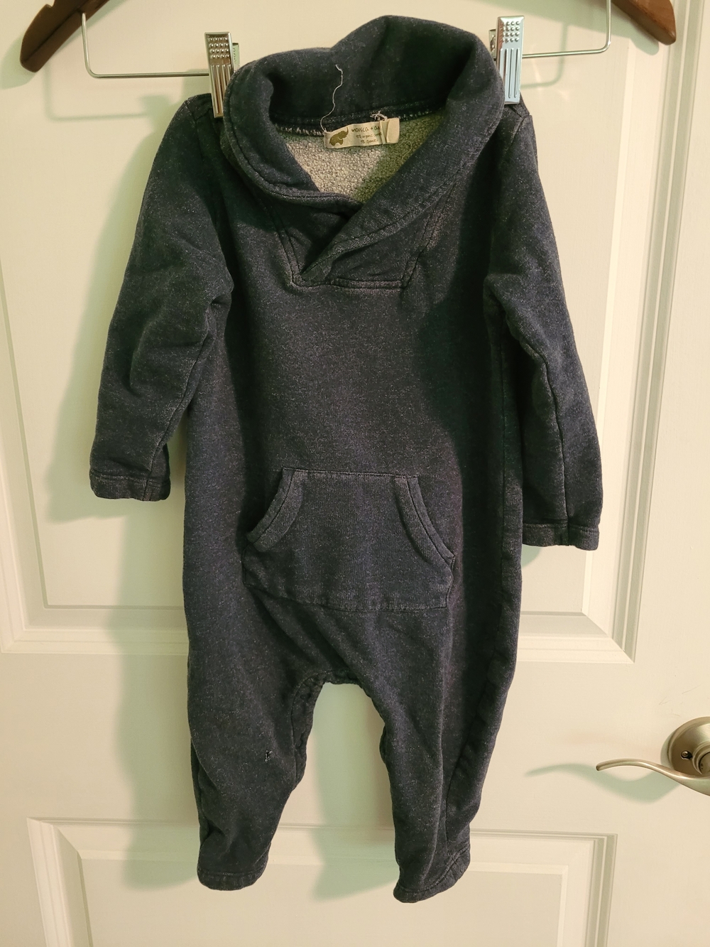 Baby/Toddler Navy One-Piece Romper - Cozy Pullover Organic Cotton